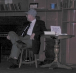 Edgar Mead signing his railroad books