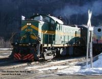 Bringing the 405 to the station in Bellows Falls