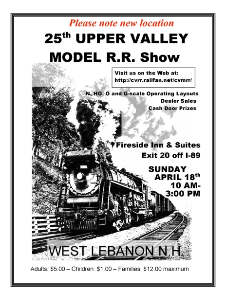 Upper Valley Model RR Show flyer: April 5 2009