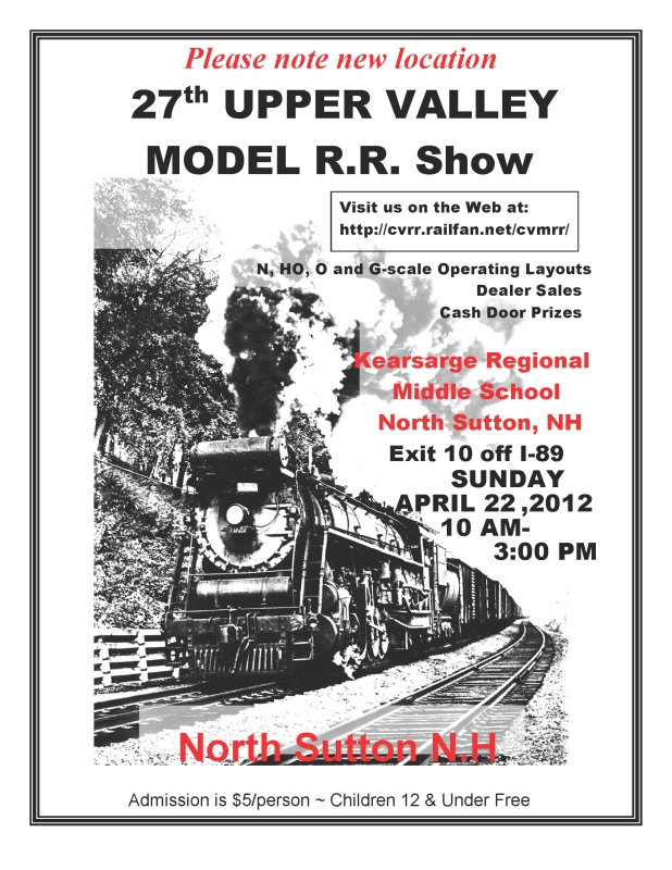 Upper Valley Model RR Show flyer: April 10, 2011