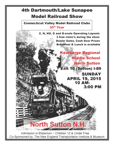 Upper Valley Model RR Show flyer: April 19, 2015