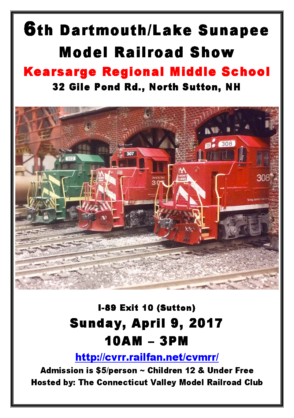 Dartmouth/Lake Sunapee Model RR Show flyer 2017
