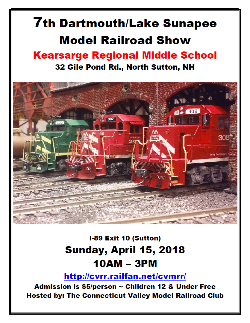 Dartmouth/Lake Sunapee Model RR Show flyer 2018